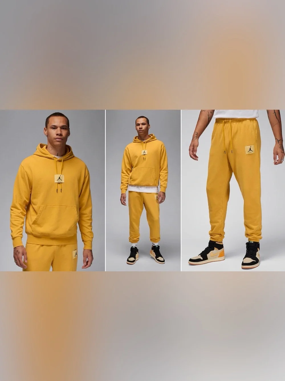 Jordan Men’s Yellow Drawstring Fleece Joggers